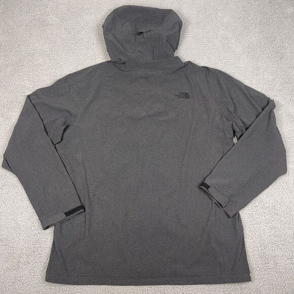 The North Face Rain Jacket Shell Mens XL Charcoal Gray Hyvent 2.5L Hood Pockets - Picture 3 of 8